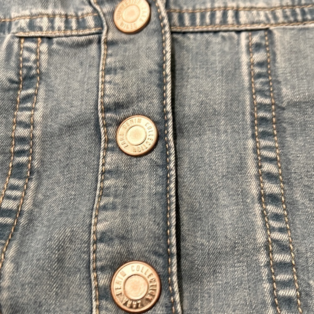 Zara Crop Flowy Denim Shirt - Picture 6 of 10
